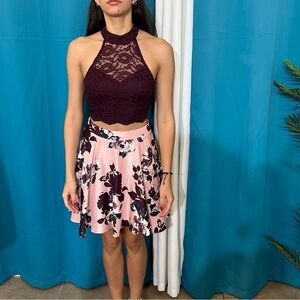 💚C20- City Studio flowered skirt and shirt set